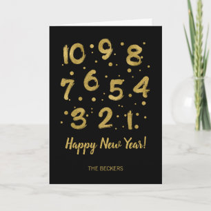 Silvester-Countdown Neujahrs-Grußkarte Feiertagskarte