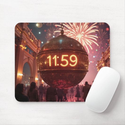 Silvester Countdown-Uhr mit Feuerwerk Mousepad (Mit Mouse)