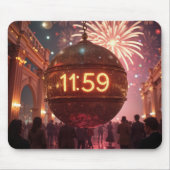 Silvester Countdown-Uhr mit Feuerwerk Mousepad (Vorne)