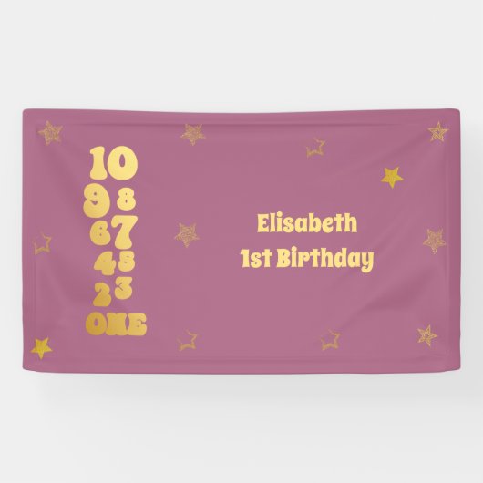 Silvester Countdown zum ersten Geburtstag Banner (Horizontal)