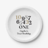 Silvester Countdown zum ersten Geburtstag Pappteller (Vorderseite)