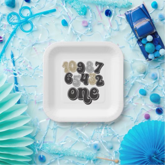 Silvester Countdown zum ersten Geburtstag Pappteller (Party)