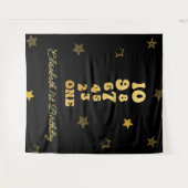 Silvester Countdown zum ersten Geburtstag Wandteppich (Vorderseite (Horizontal))