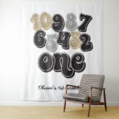 Silvester Countdown zum ersten Geburtstag Wandteppich (Beispiel)