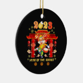 Silvester des Kaninchens chinesischer Happy Keramik Ornament (Rechts)
