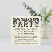 Silvester Dinner Party Vintag Einladungen (Stehend Vorderseite)