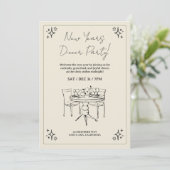 Silvester Dinnerparty Einladung (Stehend Vorderseite)