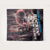 Silvester Disco Ball Retro | Hintergrund für Party Wandteppich (Vorderseite (Horizontal))