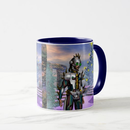 Silvester eines Cyborgs ist aus der Zukunft gefall Tasse (VorderseiteRechts)