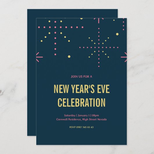 Silvester Einladung (Vorne/Hinten)