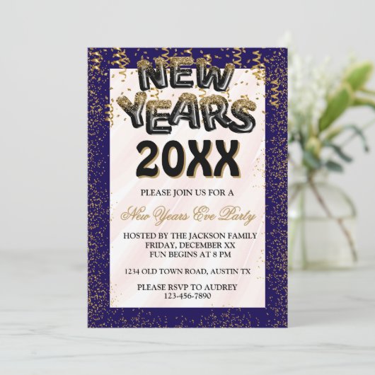 Silvester Einladung (Stehend Vorderseite)