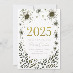 Silvester-Einladung – Luxus Schwarz & Gold De Einladung