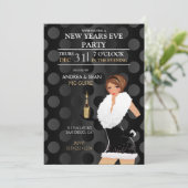 Silvester Fashion Girl Holiday Dress Einladung (Stehend Vorderseite)