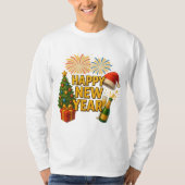 Silvester-Feier-Sticker T-Shirt (Vorderseite)