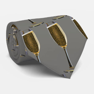 Silvester feiert Champagner-Party Grau Krawatte