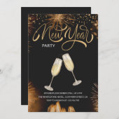 Silvester Feuerwerk Neues Jahr Einladung (Vorne/Hinten)