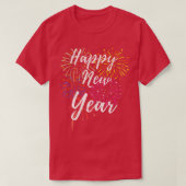 Silvester Fireworks Artistic Design Happy New T-Shirt (Design vorne)
