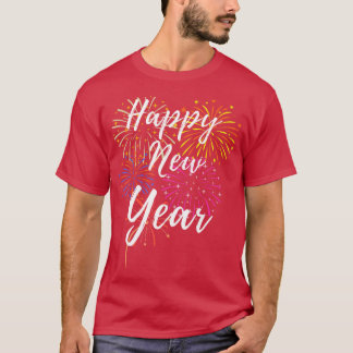 Silvester Fireworks Artistic Design Happy New T-Shirt