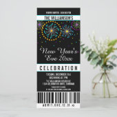 Silvester Fireworks Ticket Style Einladungen (Stehend Vorderseite)