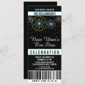 Silvester Fireworks Ticket Style Einladungen (Vorne/Hinten)