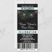 Silvester Fireworks Ticket Style Einladungen (Vorderseite)