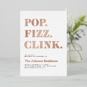 Silvester Folien Knall Fizz Klirren Folieneinladung
