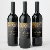 Silvester für Festlichtblumen Weinetikett (Flaschen)