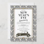 Silvester Gatsby Art Deco Einladung (Vorderseite)