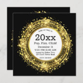 Silvester Glitzer Confetti Einladung (Vorne/Hinten)