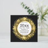 Silvester Glitzer Confetti Einladung (Stehend Vorderseite)