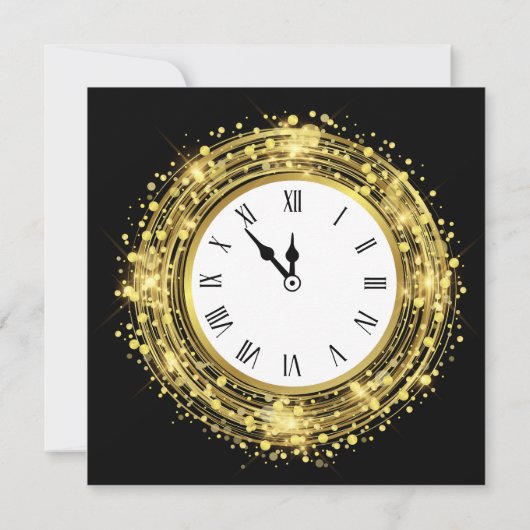 Silvester Glitzer Confetti Einladung (Rückseite)