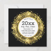 Silvester Glitzer Confetti Einladung (Vorderseite)