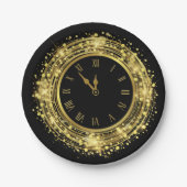 Silvester Glitzer Confetti Pappteller (Vorderseite)