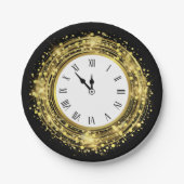 Silvester Glitzer Confetti Pappteller (Vorderseite)