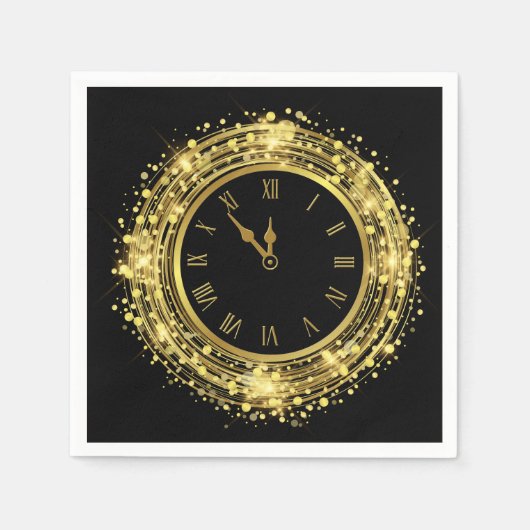 Silvester Glitzer Confetti Serviette (Vorderseite)