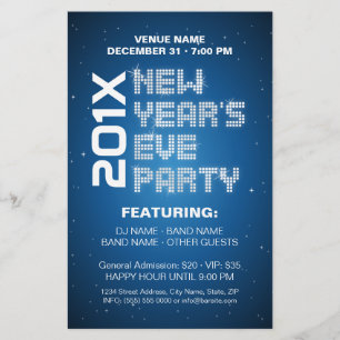 Silvester Glitzern Party Flyer