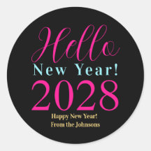 Silvester glücklich Neues Jahr schwarz heiß rosa