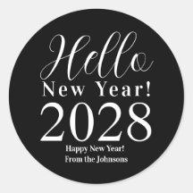 Silvester glücklich Neues Jahr Schwarz und Weiß