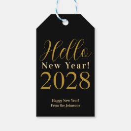 Silvester glücklich Neues Jahr Schwarzes Gold Geschenkanhänger