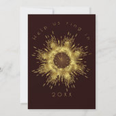 Silvester Gold Glitzer Burst Einladung (Rückseite)