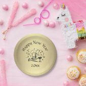 Silvester Gold Pappteller (Party)