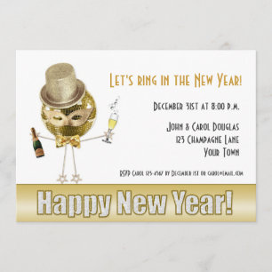 Silvester, Gold-Party-Typ Einladung