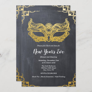 Silvester Goldene Maske Einladung
