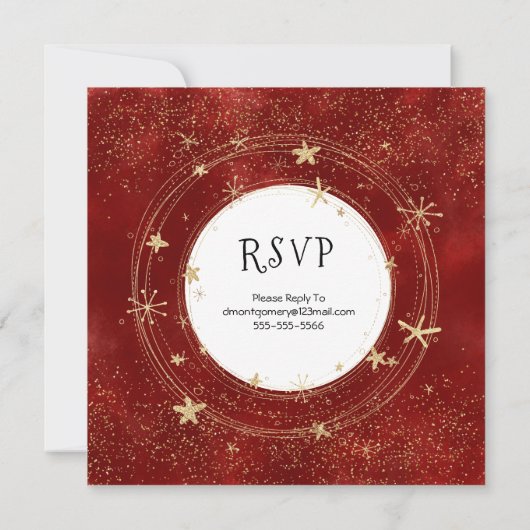 Silvester, Goldstars, Party Einladung (Rückseite)