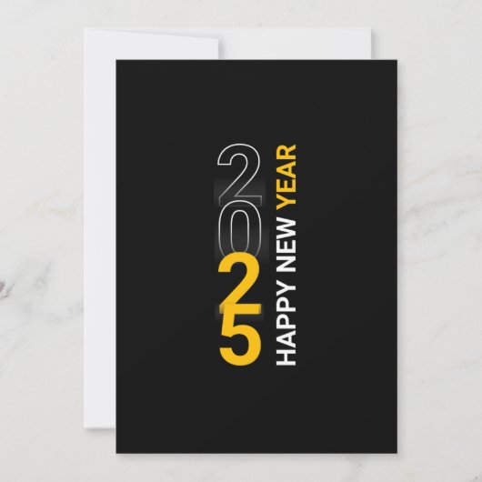 SILVESTER GREETINGS 2025 weiße gelbe Karte (Vorderseite)