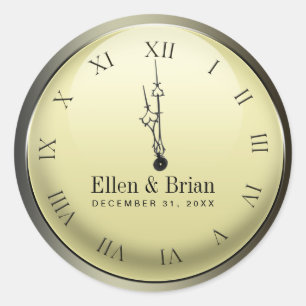 Silvester Hochzeitsticker Runder Aufkleber