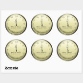 Silvester Hochzeitsticker Runder Aufkleber (Blatt)