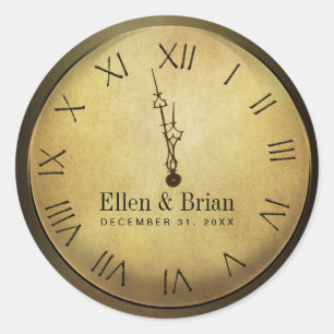 Silvester Hochzeitsticker Runder Aufkleber