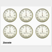 Silvester Hochzeitsticker Runder Aufkleber (Blatt)