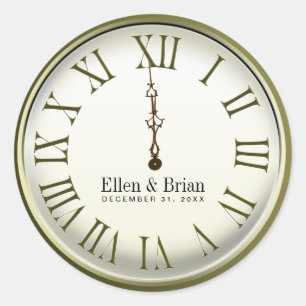 Silvester Hochzeitsticker Runder Aufkleber